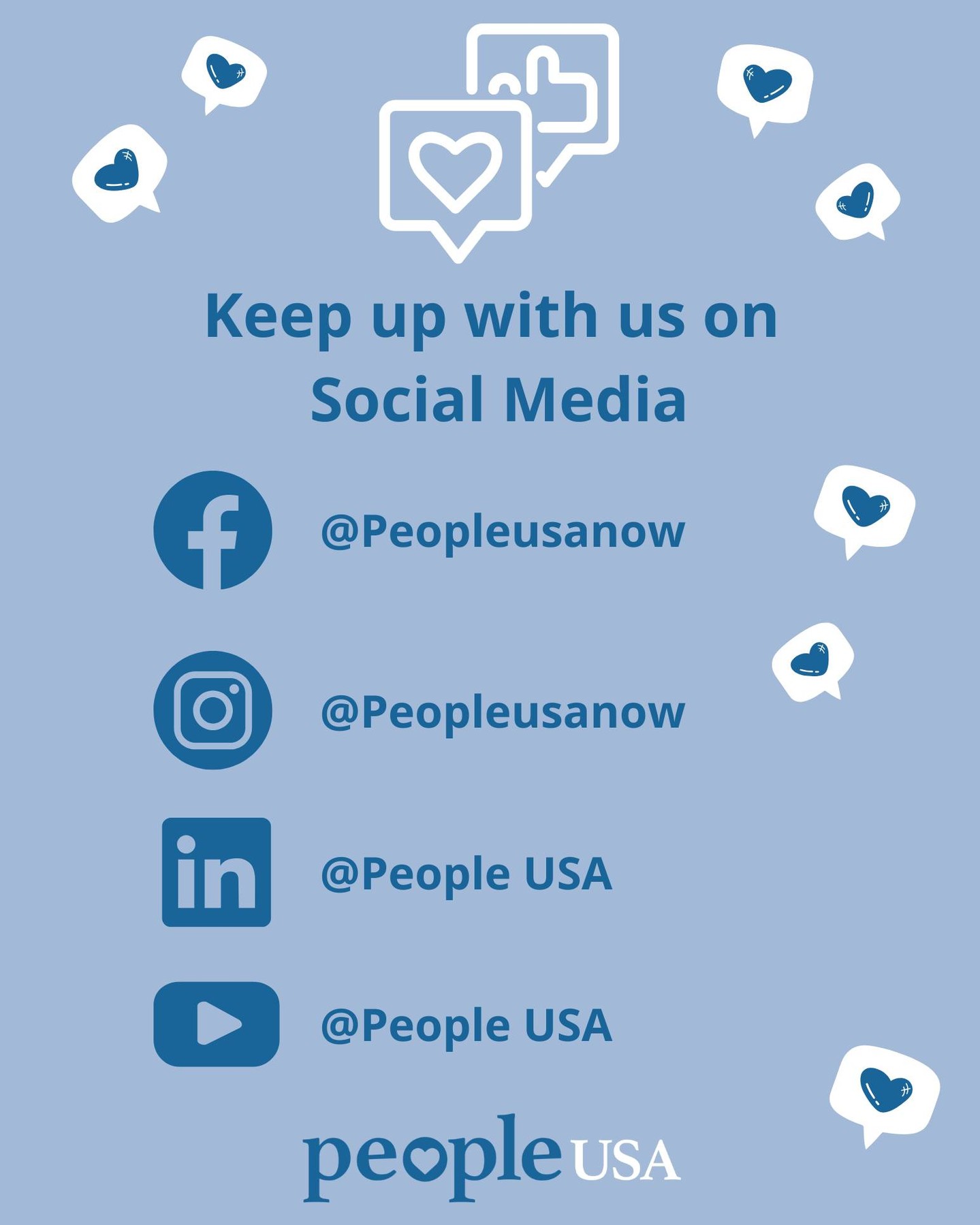 Are you following all of our social media pages? 💙
If you are not already, be sure to keep with us!
Like and follow us on all our social media pages to receive updates and stay connected!
Click here to add them all: https://linktr.ee/peopleusanow
#SocialMedia #SocialMediaPages #SocialMediaPlatforms #Instagram #LinkedIn #Facebook #Youtube #PeopleUSA #PeopleUSANow #Nonprofit #MentalHealth #Advocacy #Peers #WellnessServices #Community #Support #Recovery #Sobriety #Prevention #Hope #RoadToMentalWellness #NewYork