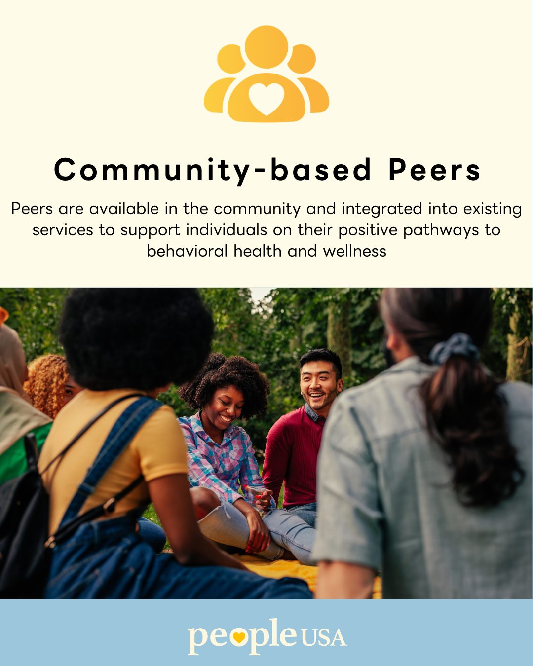 People USA is a peer-run mental health non-profit that creates, provides, and promotes its own innovative crisis response, and wellness services.

Being peer-run means that all our services are developed and operated by people who have personally overcome mental health issues, addiction, or trauma. 

To get connected with peer support: https://buff.ly/4aUAC6k 

#PeopleUSA #PeopleUSANow #Nonprofit #MentalHealth #Advocacy #Peers #WellnessServices #Community #Support #Recovery #Sobriety #Prevention #Hope #RoadToMentalWellness #NewYork