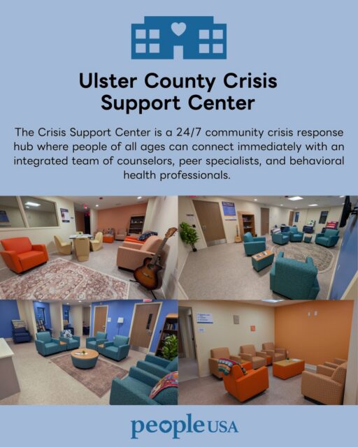 Are you feeling stressed or anxious? Do you need someone to talk to in a space where you feel safe and comfortable?

Please call or stop by our Ulster County Crisis Support Center located at : The Ulster County Center for Well-Being, 1st Floor ; 368 Broadway, Kingston, NY, 12401 

The Ulster County Crisis Support Center is a 24/7 community crisis response hub where people of all ages can connect immediately with an integrated team of counselors, peer specialists, and behavioral health professionals. Children or adults experiencing emotional distress, psychiatric symptoms, substance use challenges, or other life stressors can receive confidential onsite care and support for up to 24 hours. 

Contact : 845-529-COPE(2673) 

For more information : https://buff.ly/F08ea64 

#UlsterCountyCrisisSupportCenter #UlsterCountyCenterForWellbeing #UlsterCounty #WeAreHereForYou #SafeSpace #CrisisStabilizationCenter #CrisisResponse #CrisisSupport #PeopleUSA #PeopleUSANow #Nonprofit #MentalHealth #Advocacy #Peers #WellnessServices #Community #Support #Recovery #Sobriety #Prevention #Hope #RoadToMentalWellness #NewYork