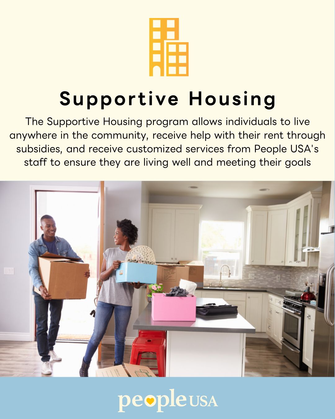 Do you need assistance with Housing? 🏠

Our Supportive Housing program allows individuals to live anywhere in the community, receive help with their rent through subsidies, and receive customized services from People USA's staff to ensure they are living well and meeting their goals.

To be eligible: Must have SPOA Application and Coordinated Entry Process by the Local County Department

For more information: https://people-usa.org/supportive-housing/ 

#SupportiveHousing #AffordableHousing #EndHomelessness #Housing #Community #HousingIsHealth #PeopleUSA #PeopleUSANow #Mentalhealth #Advocacy #Peers #WellnessServices #Community #Support #Recovery #Sobriety #Prevention #Hope #RoadToMentalWellness #NewYork
