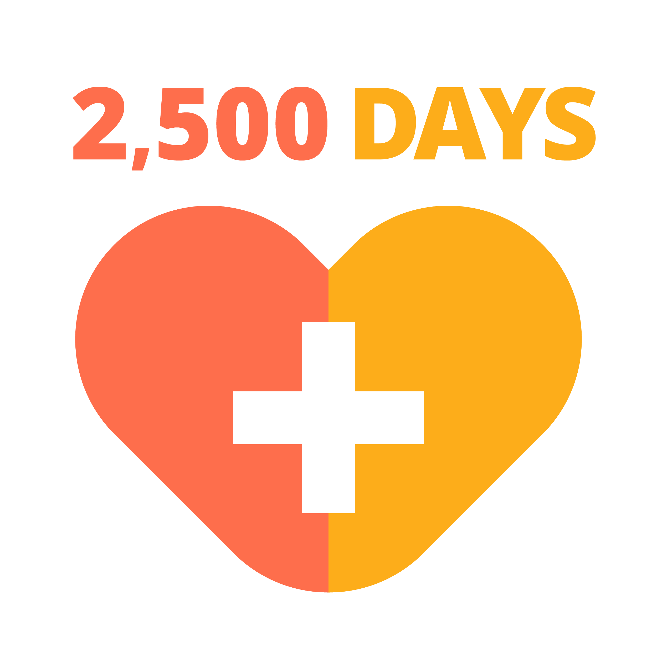 Heart with 2500 days